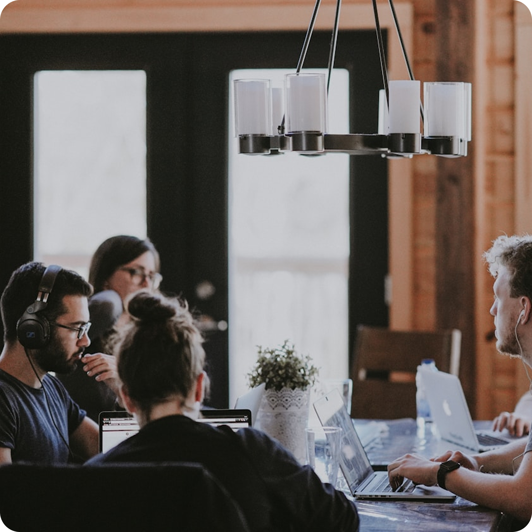 Affiliate network team collaborating around a table
